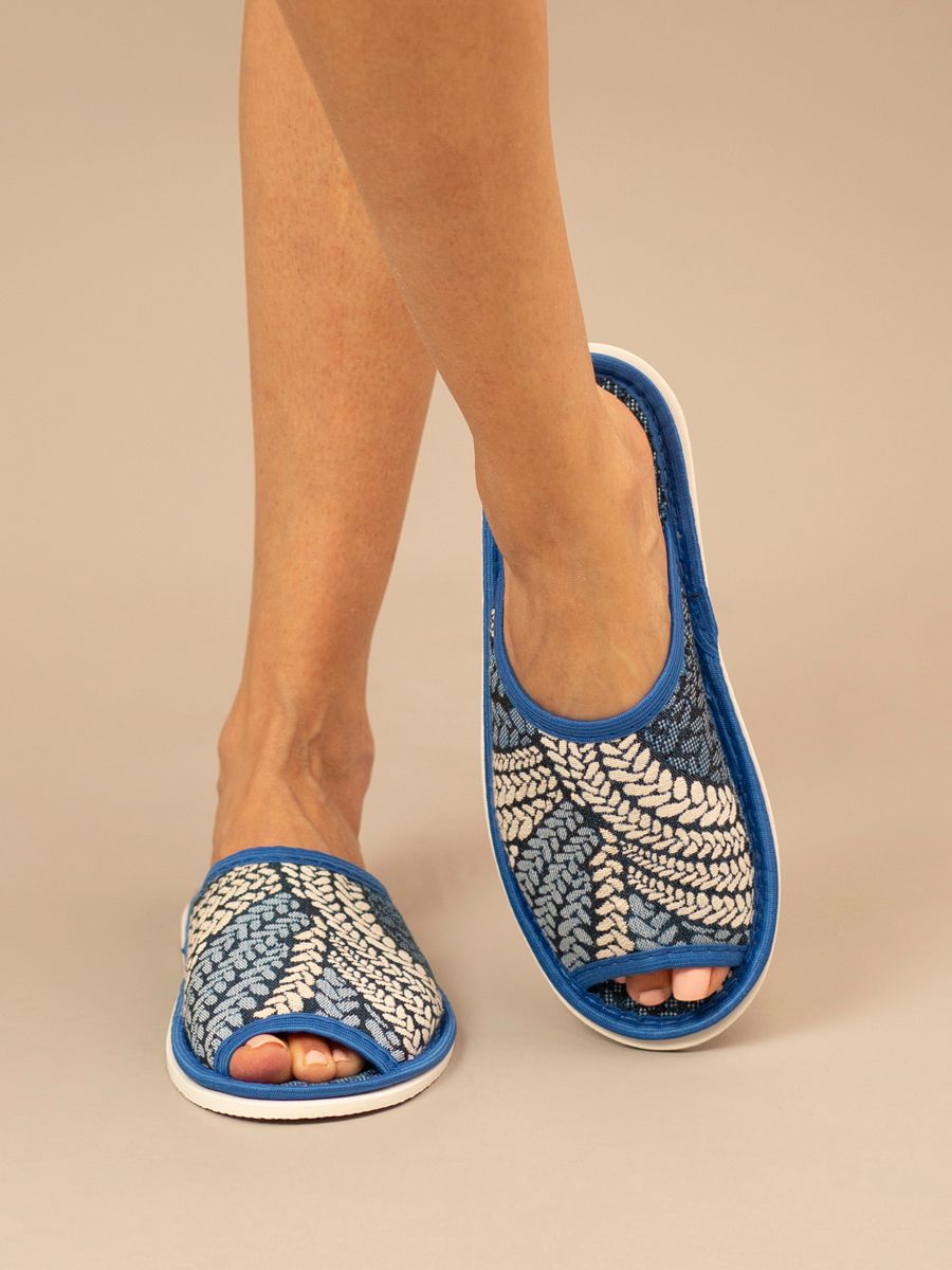 Тапки женские ЖШО - косички/синий