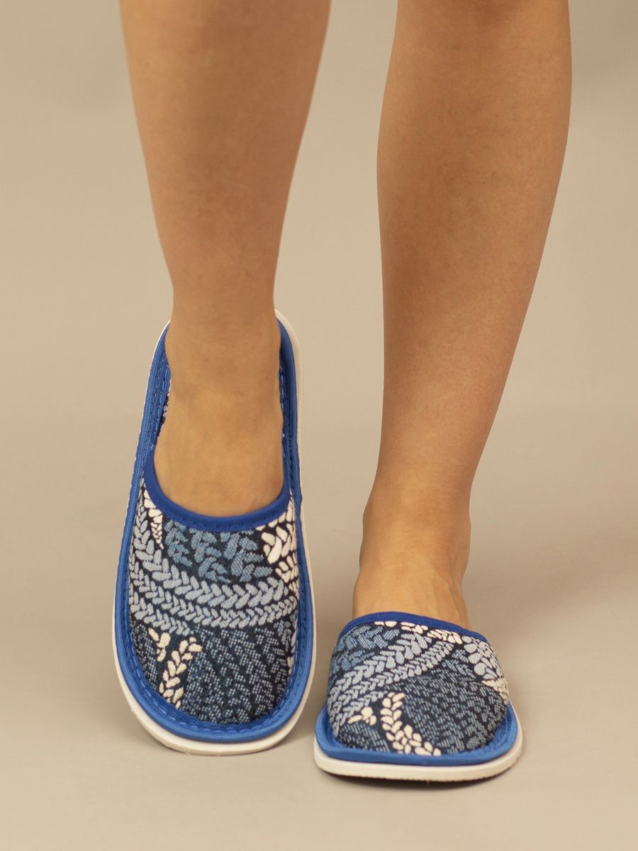 Тапки женские ЖТП - косички/синий