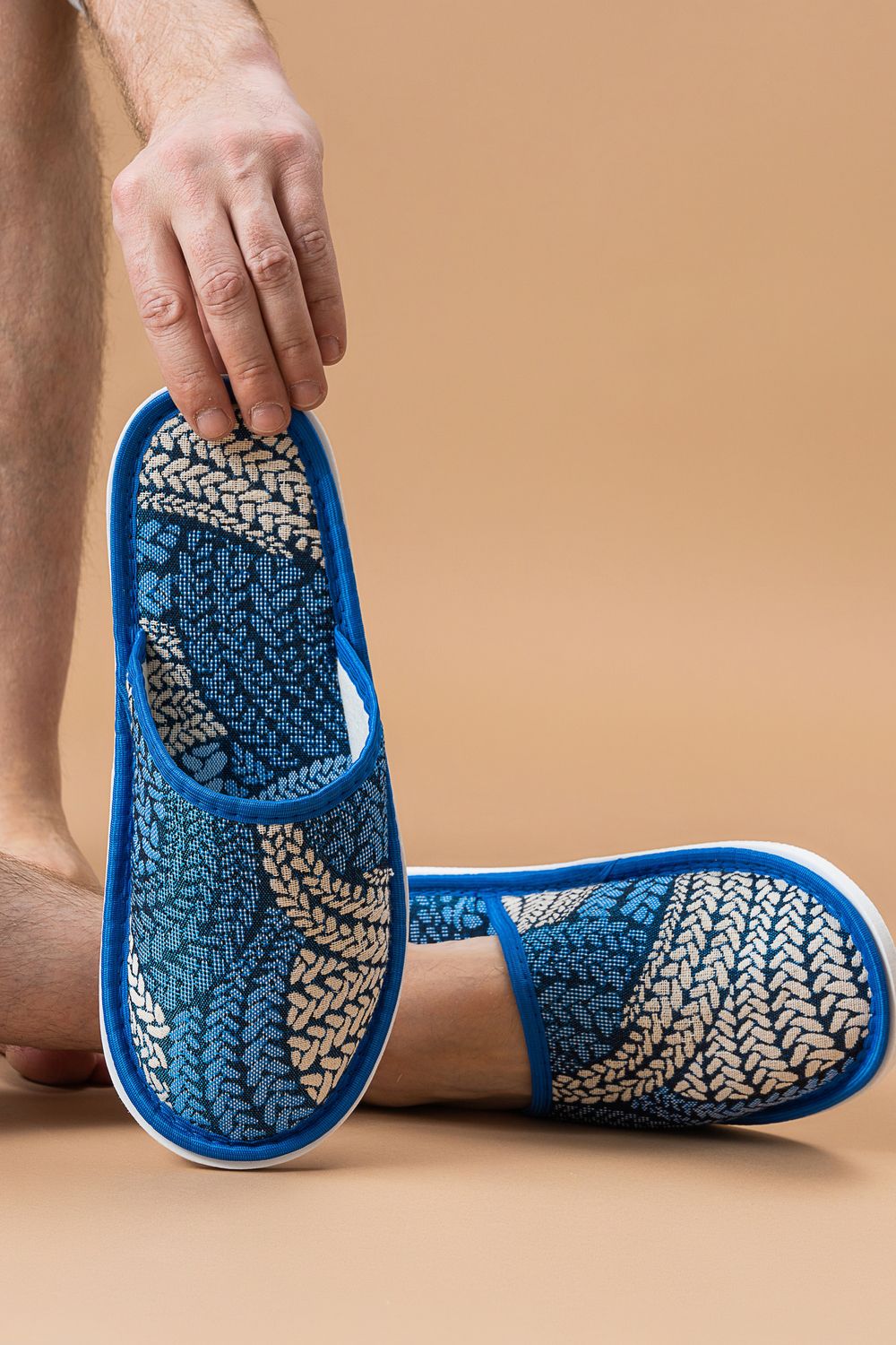 Тапки мужские МТП - косички/синий