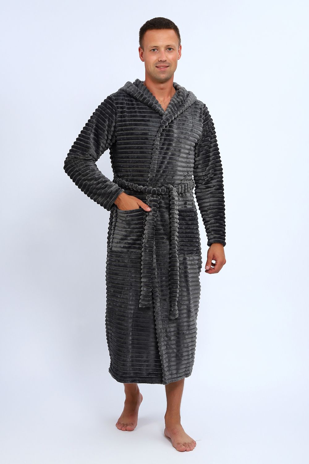 халат мужской 5729 - темно-серый