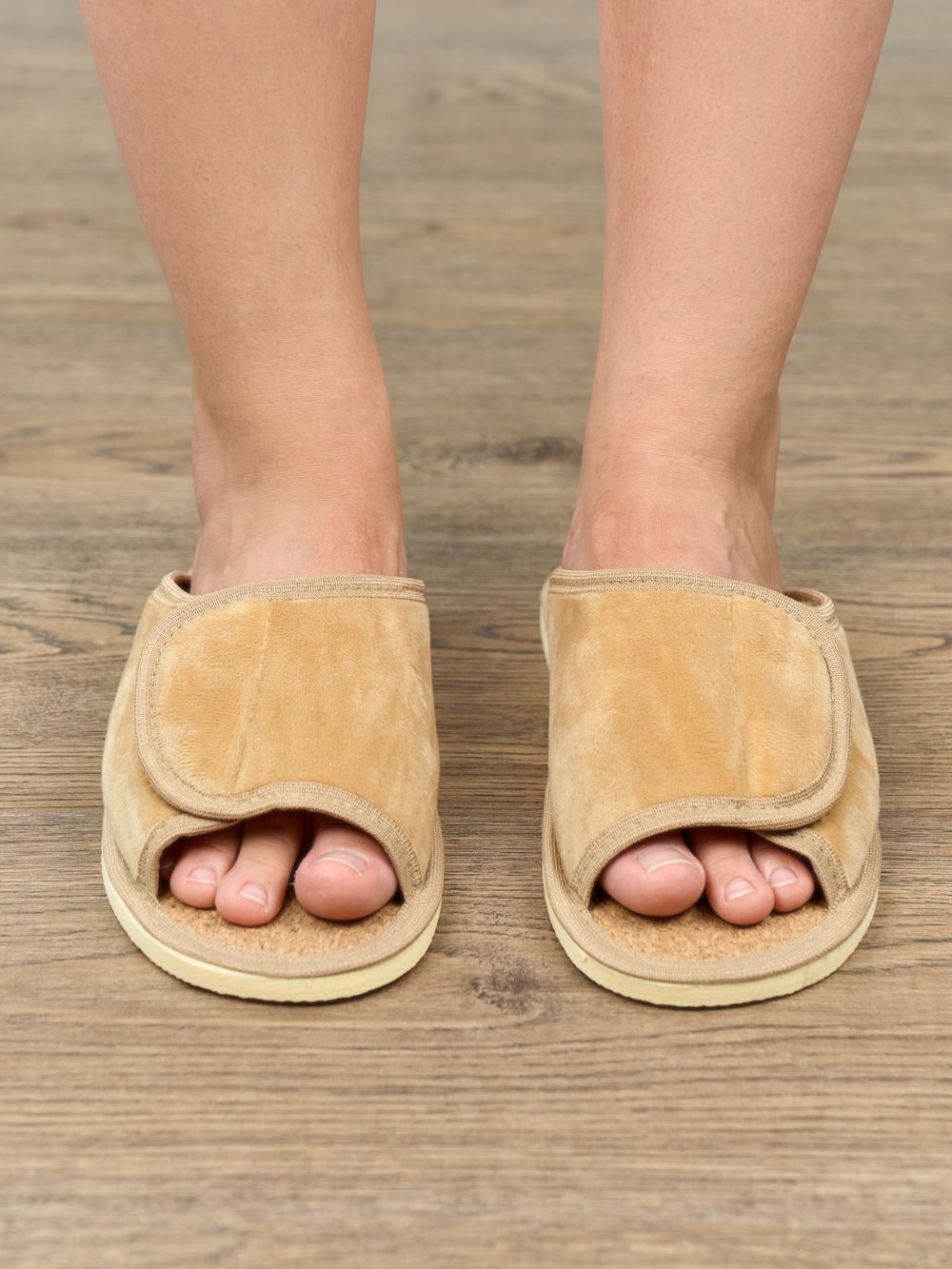 Тапочки женские арт.122п - бежевый велюр