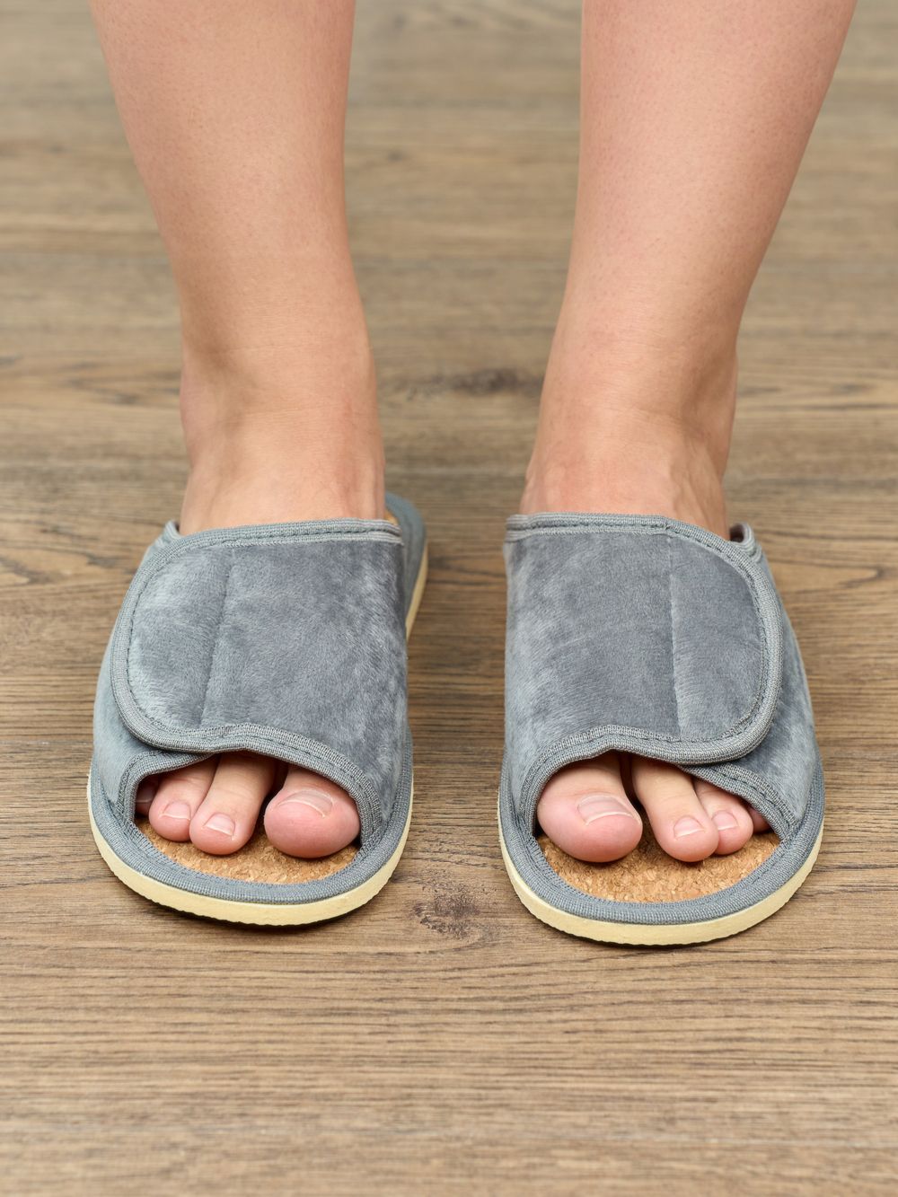 Тапочки женские арт.122п - серый велюр