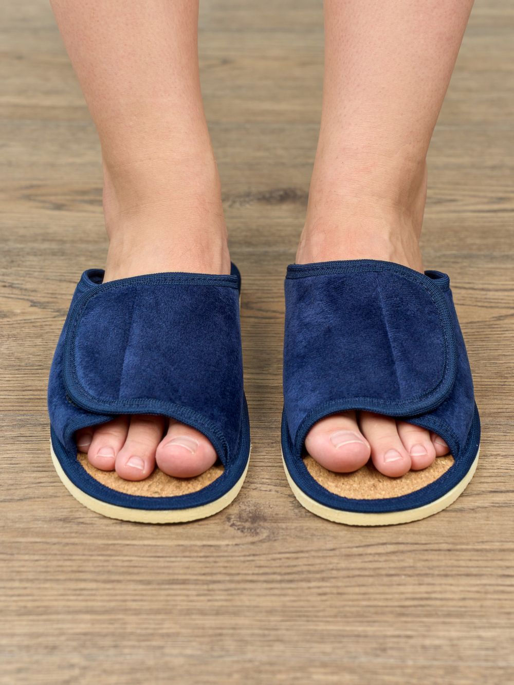 Тапочки женские арт.122п - синий велюр