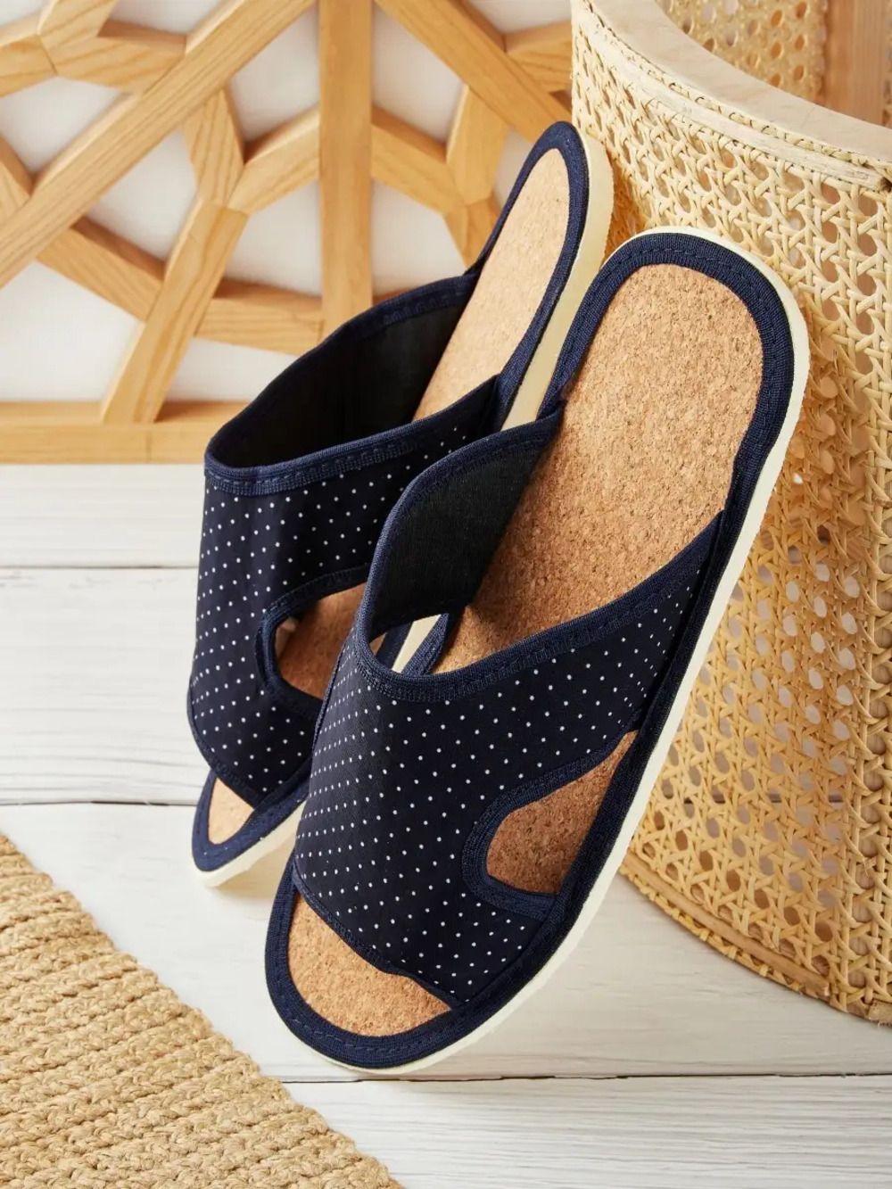 Тапочки женские арт.106п - син. гор. мелк