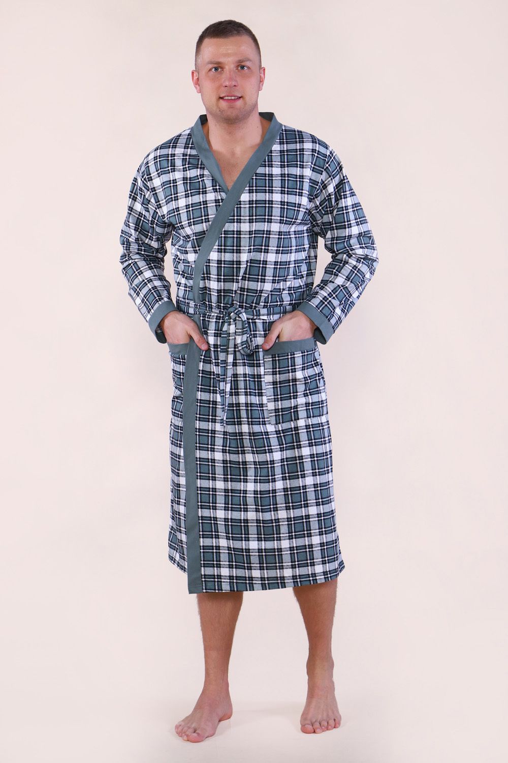 804 Халат мужской Артур - зеленый