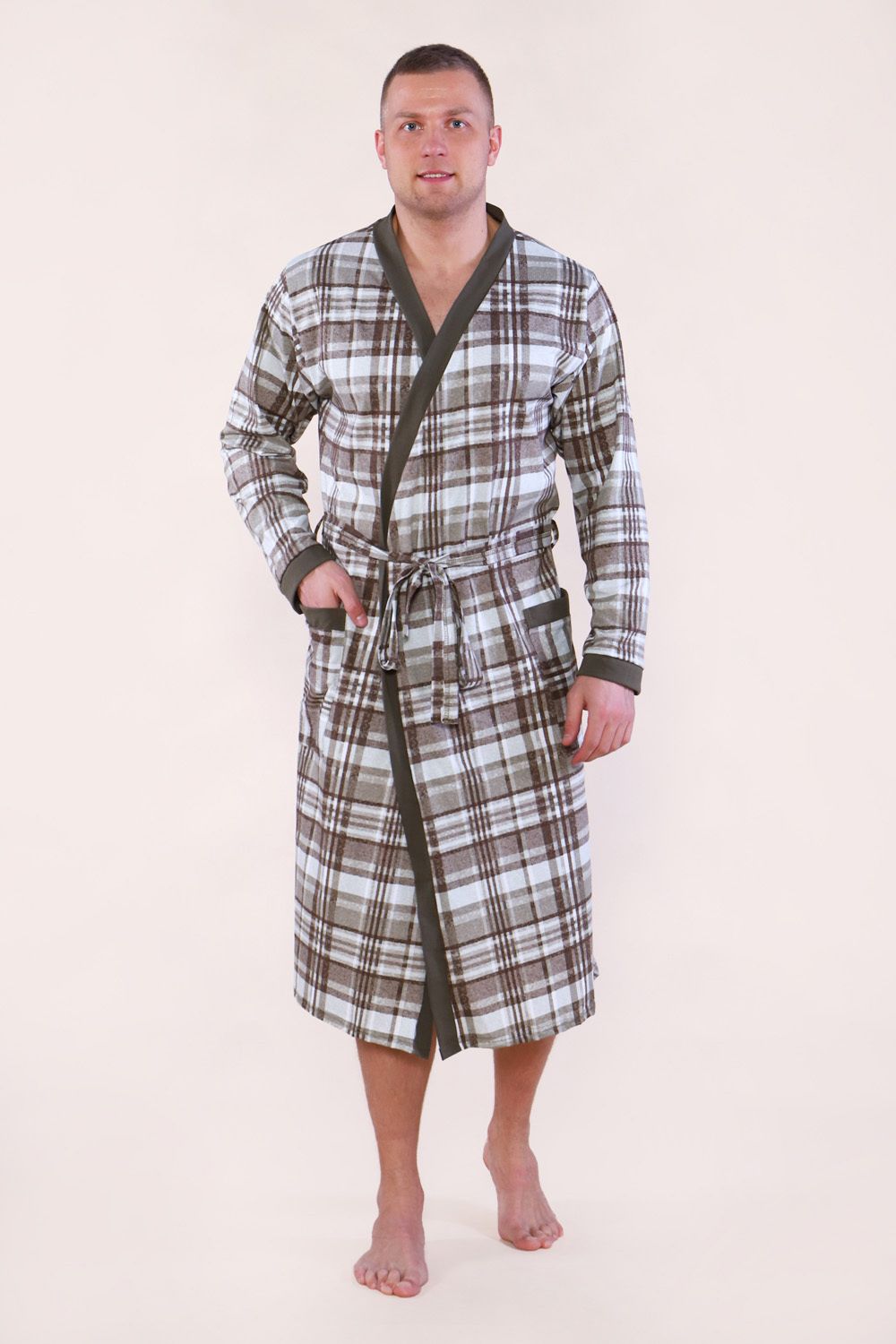 804 Халат мужской Артур - коричневый