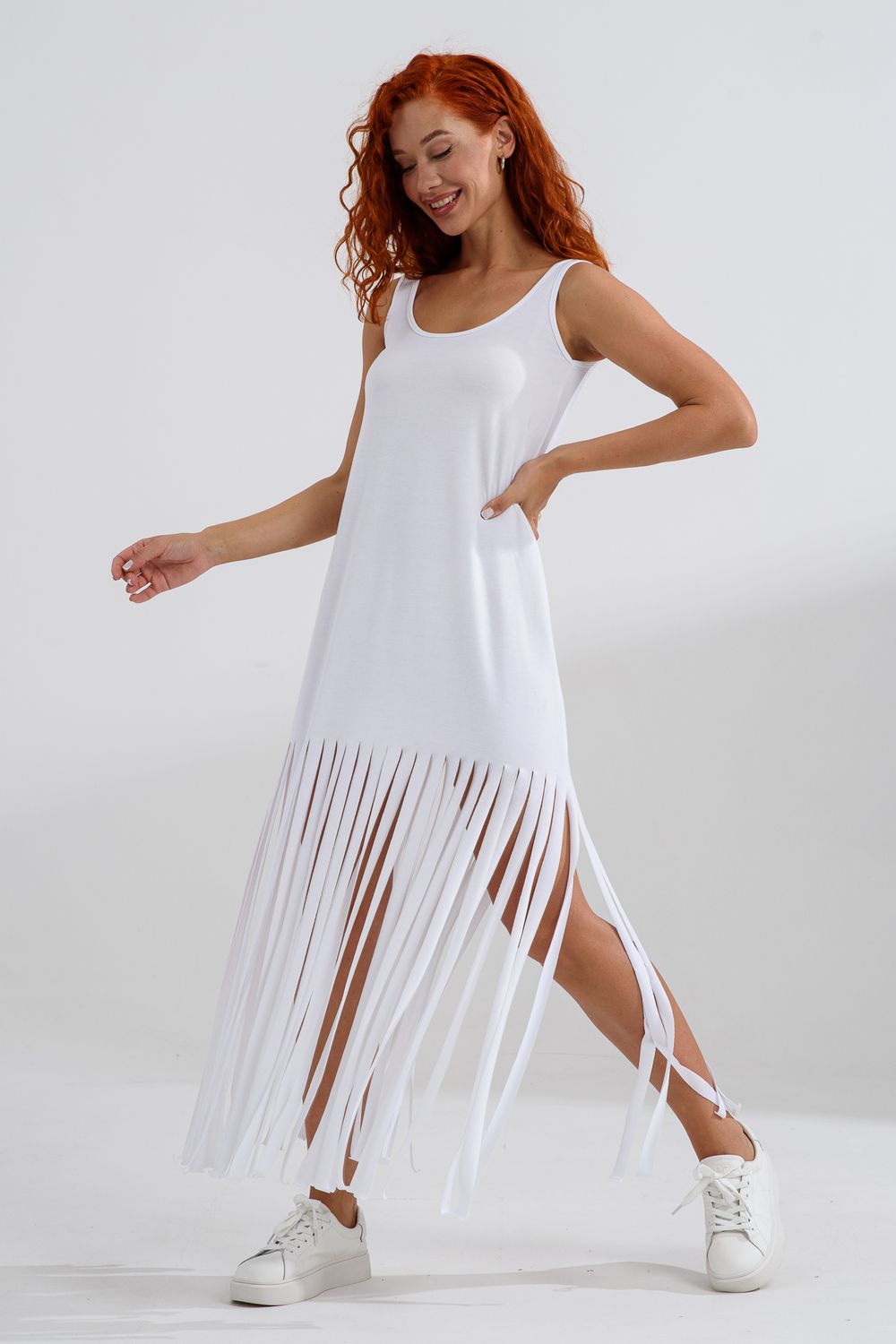 7488 Платье женское - белый