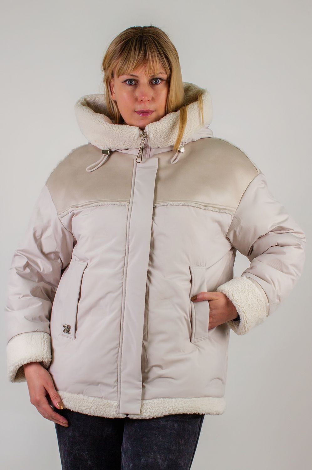 Куртка с верблюжьей шерстью арт.313 - бежевый