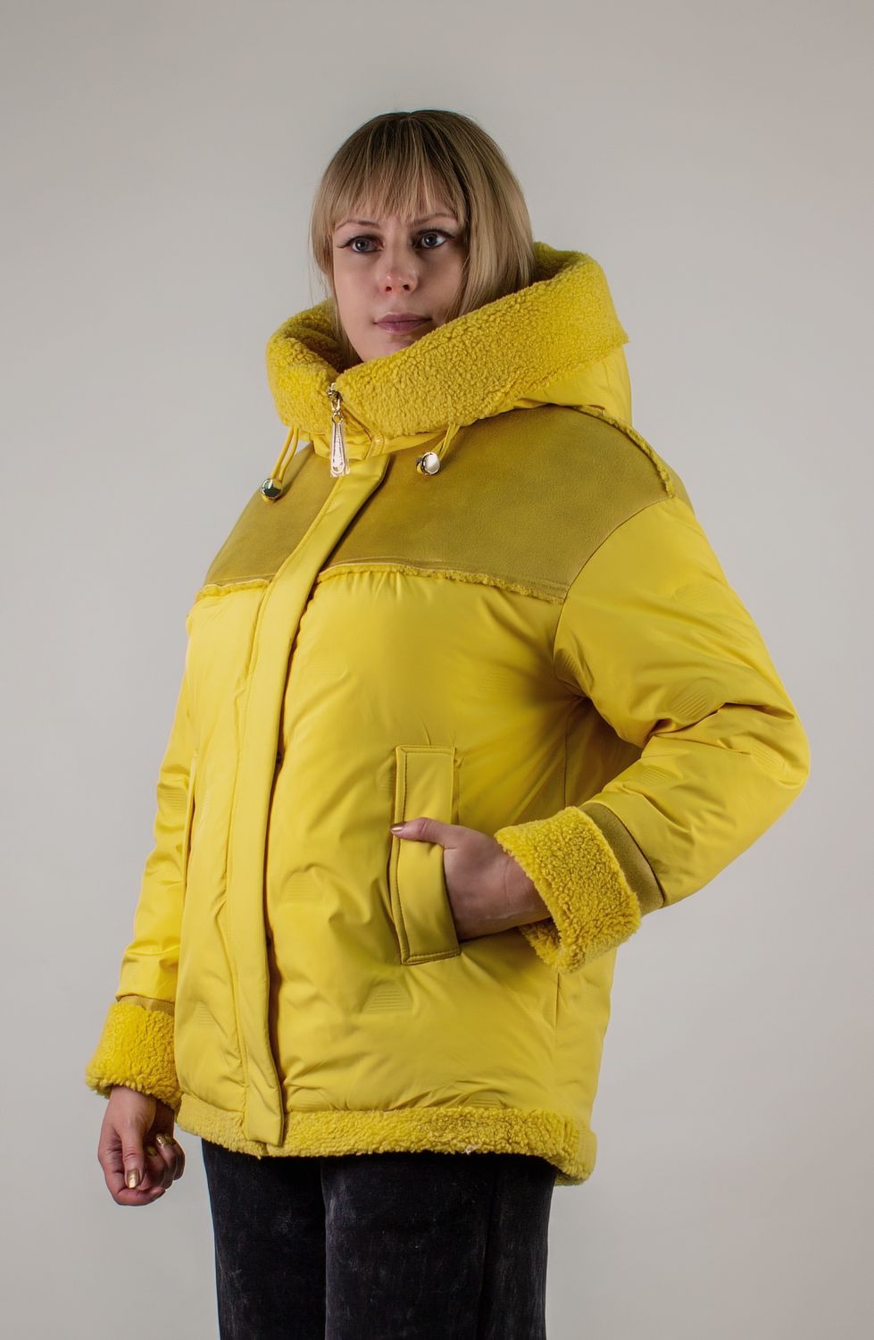 Куртка с верблюжьей шерстью арт.313 - желтый