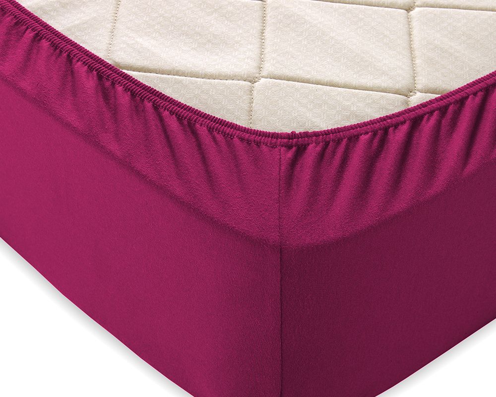 Трикотажная простынь на резинке - бордовый