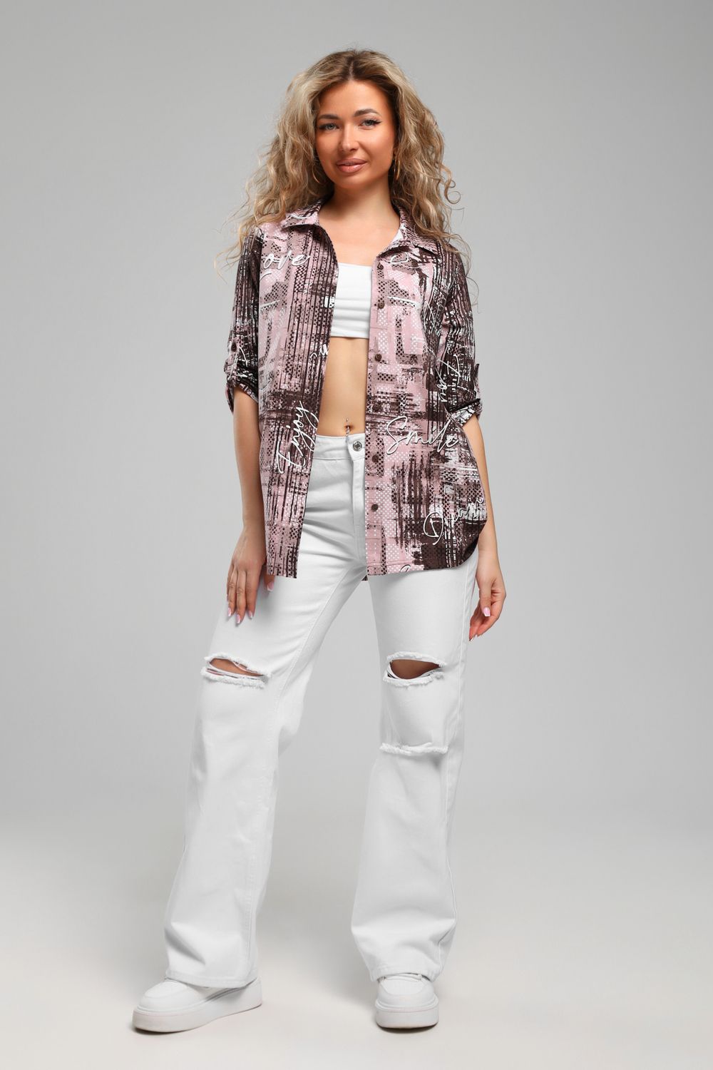 Рубашка 53016 - коричневый