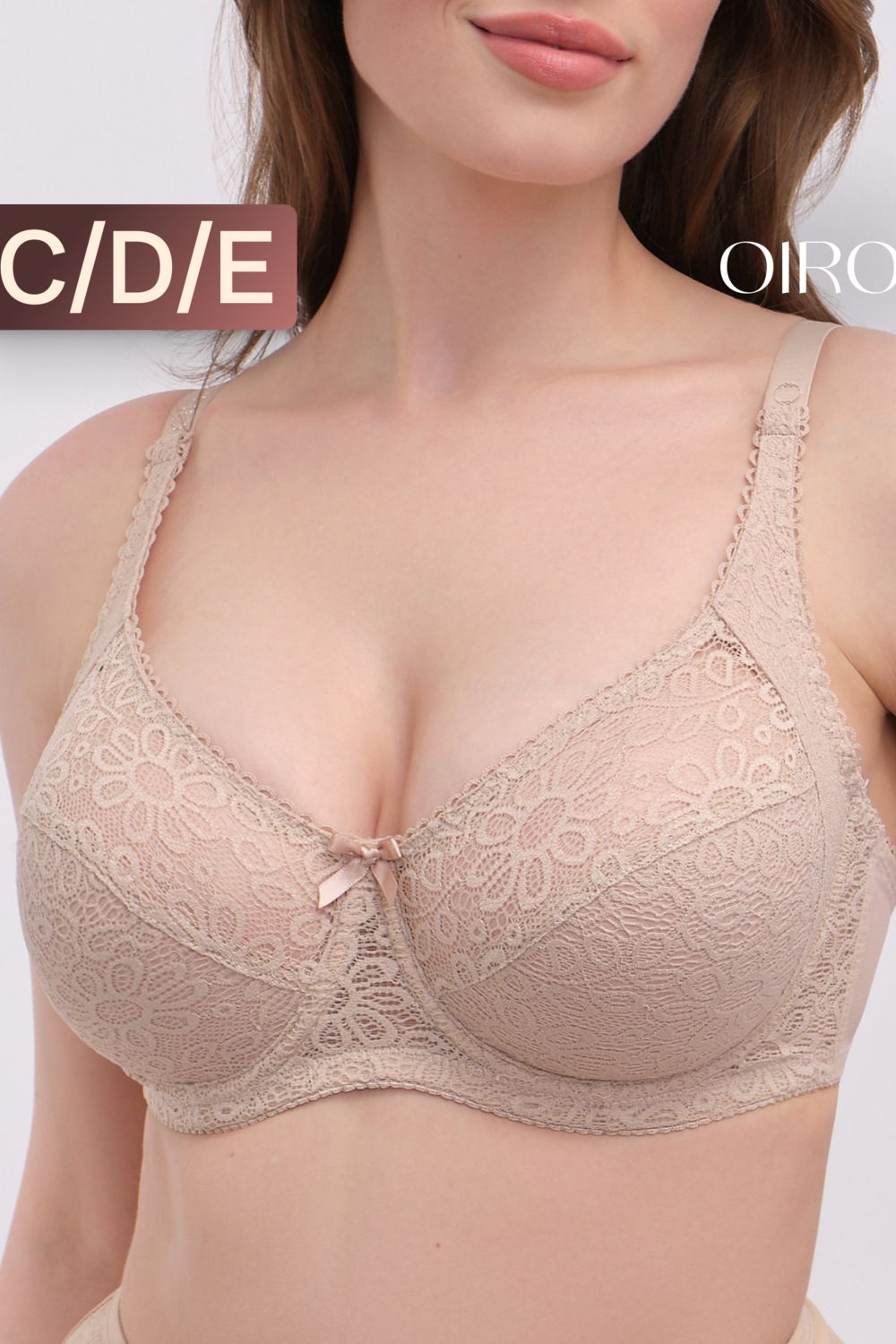 Бюстгальтер OIRO кружевной OLIVIA 2808 - бежевый