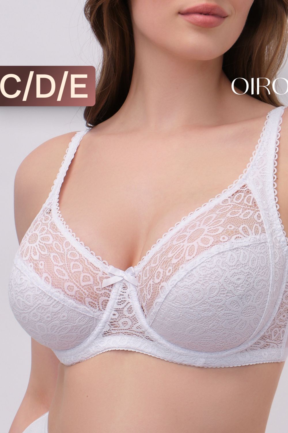 Бюстгальтер OIRO кружевной OLIVIA 2808 - белый