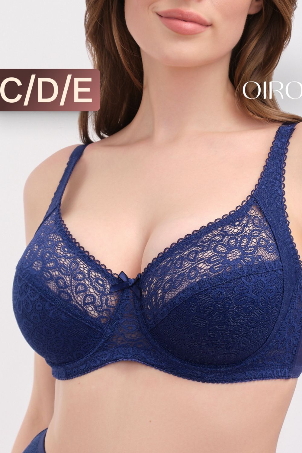 Бюстгальтер OIRO кружевной OLIVIA 2808 - синий