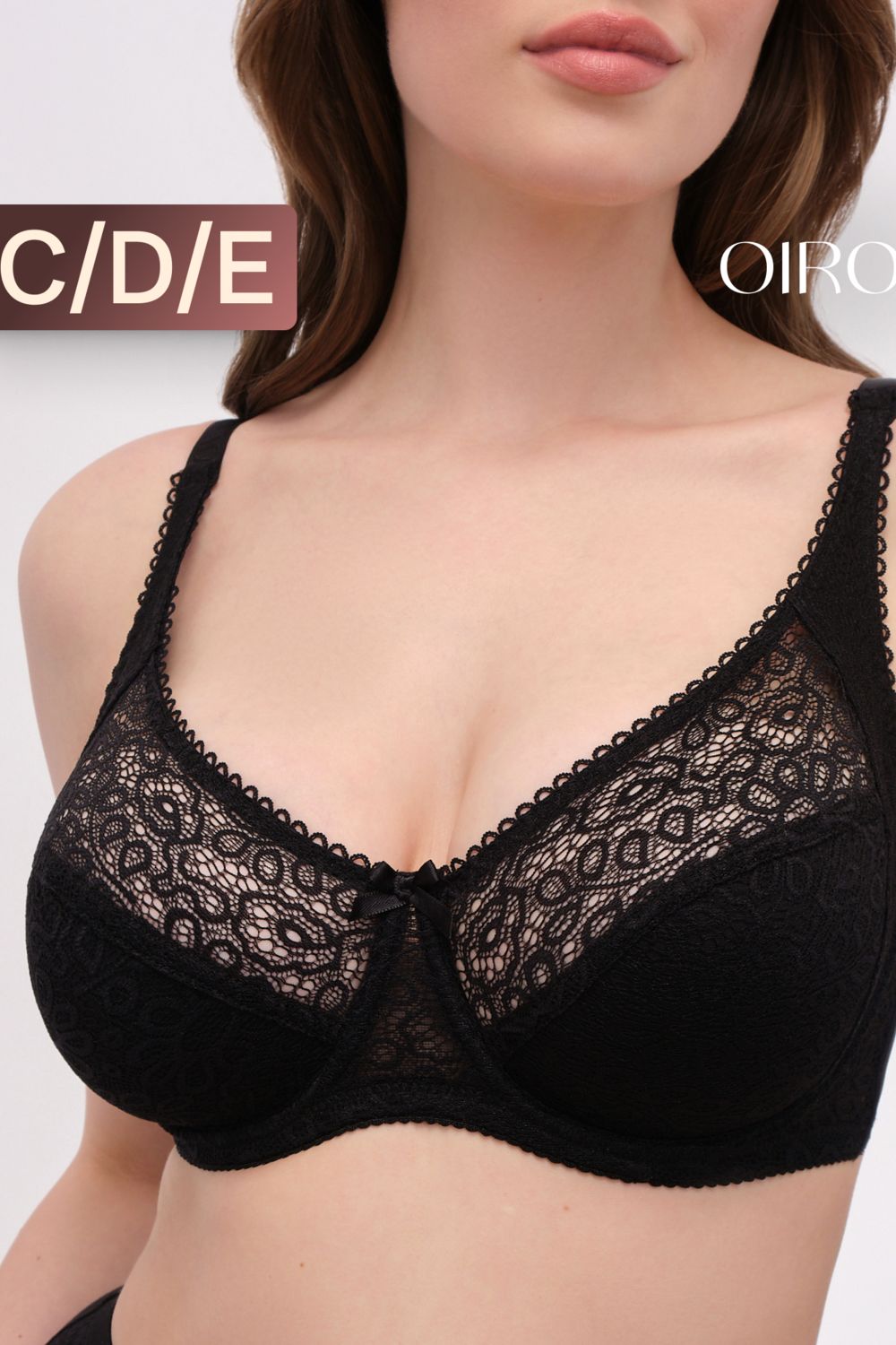 Бюстгальтер OIRO кружевной OLIVIA 2808 - черный