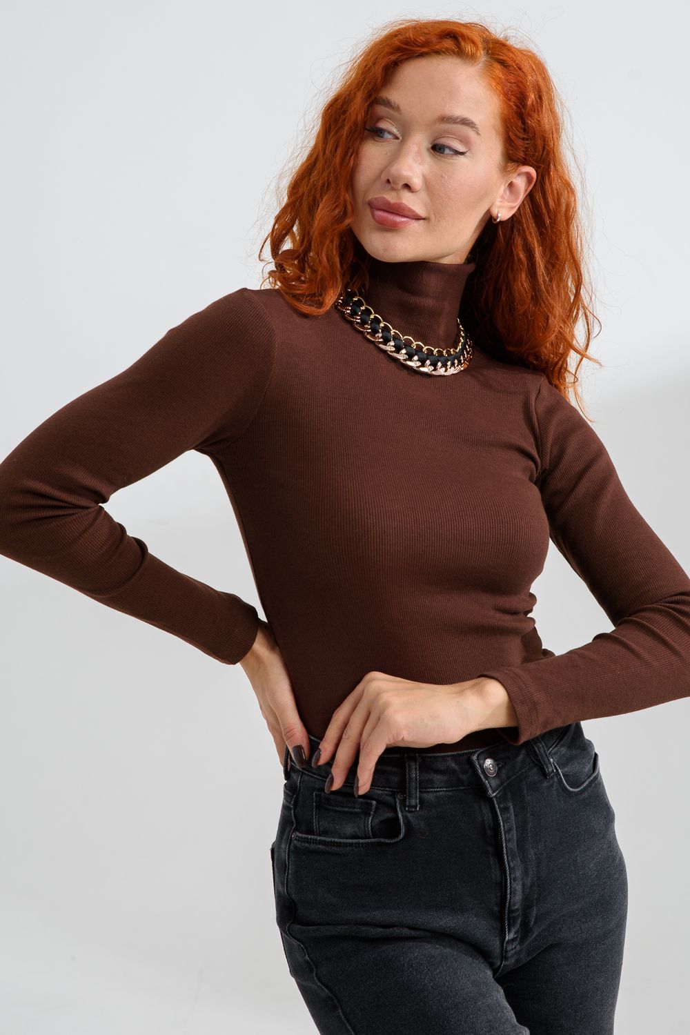 14439-6 Водолазка женская - шоколад