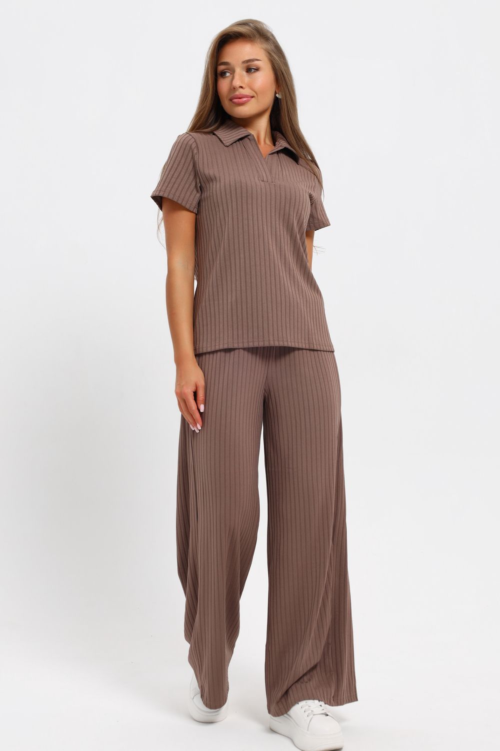 Костюм женский 26009К - темно-коричневый