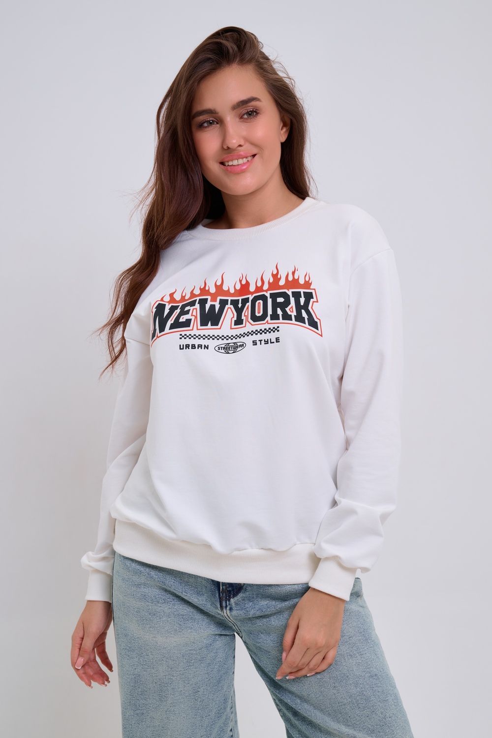 Свитшот Женский 88549 - молочный