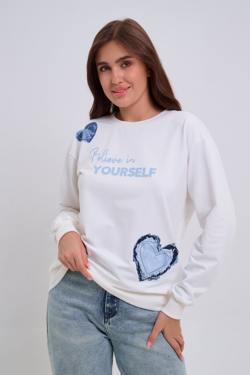 Свитшот женский 88545 - молочный