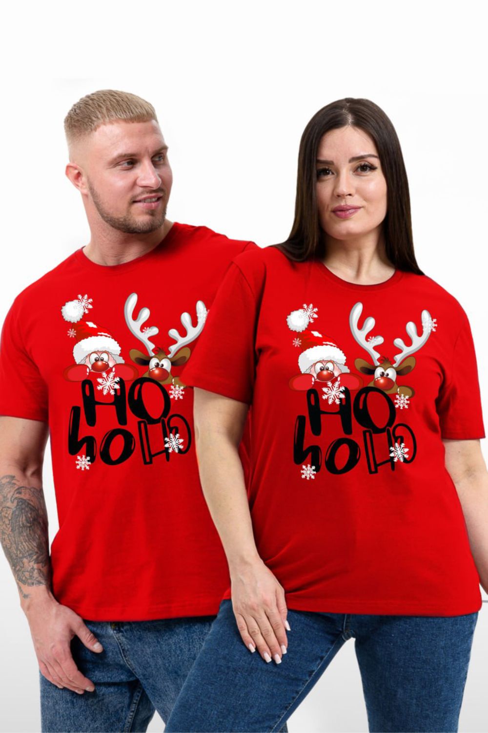 8525 футболка унисекс - дедМ и олень+красный