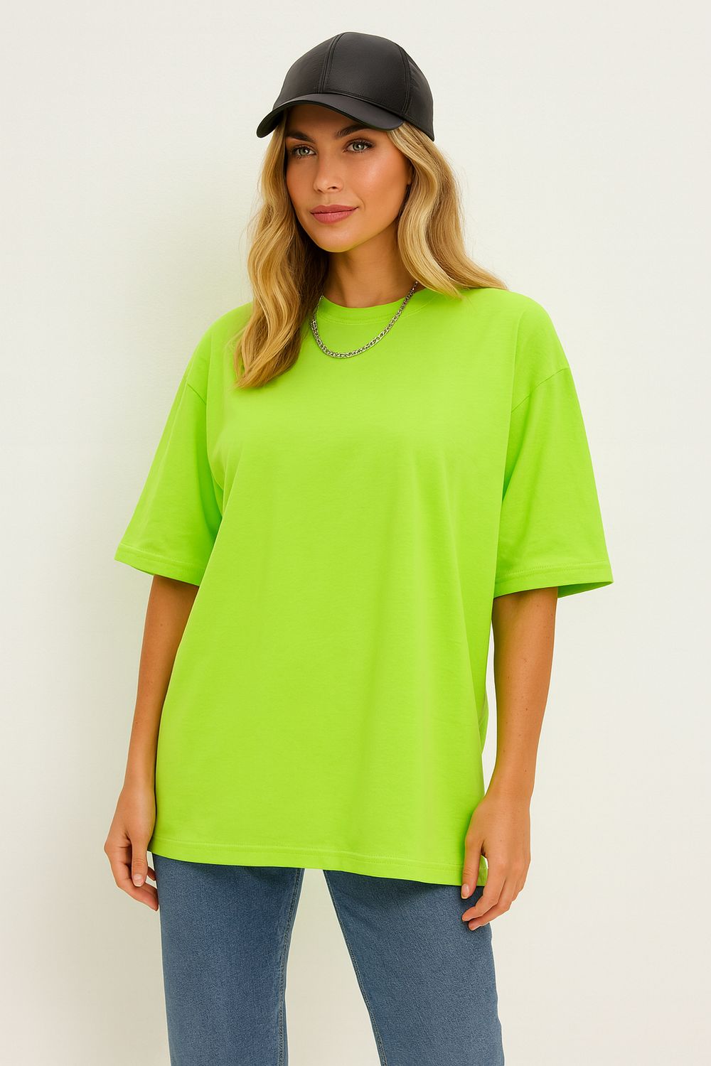 Футболка женская оверсайз Арт. 001 - салатовый