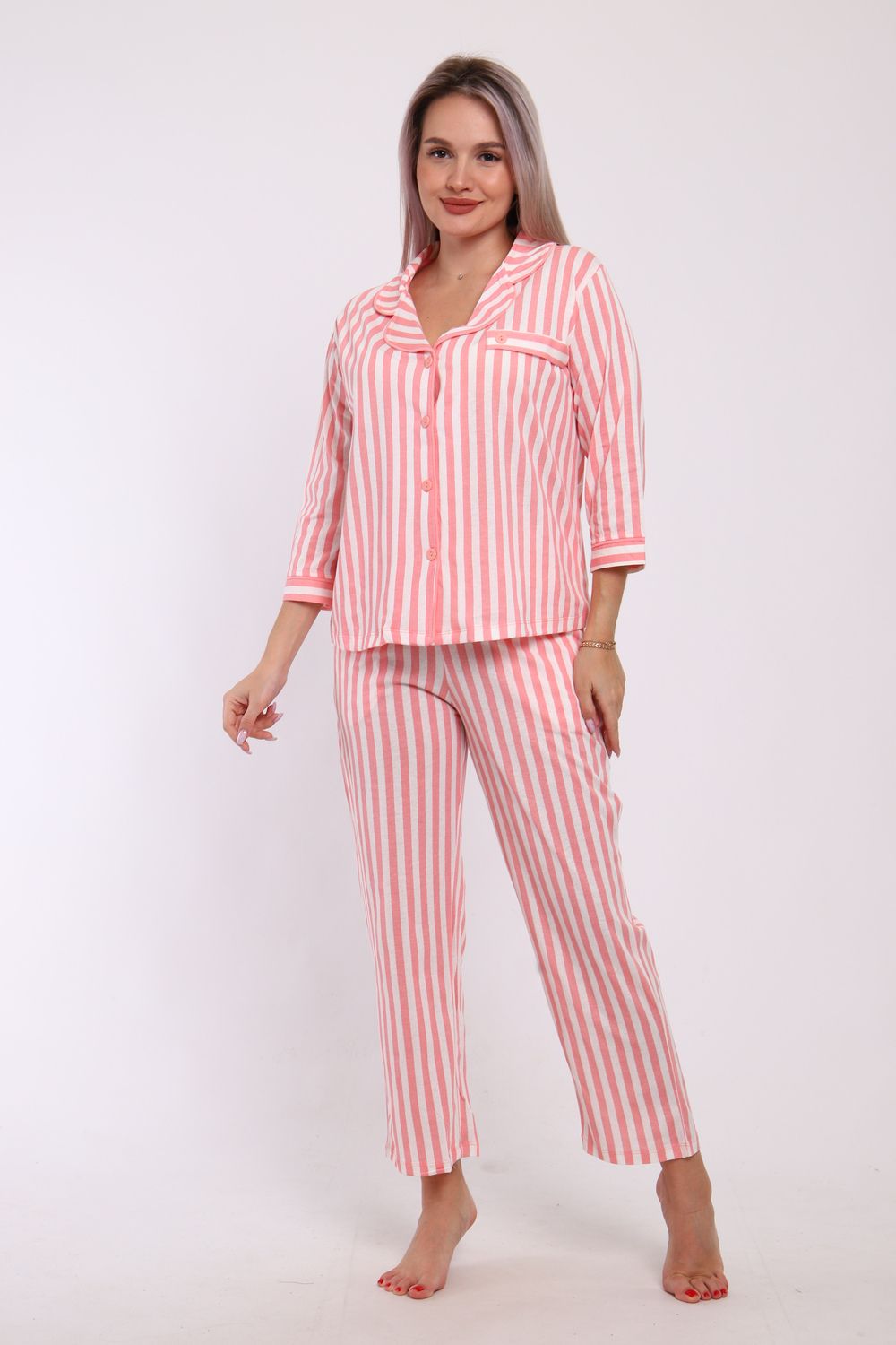 Пижама женская 211 розовая - розовый