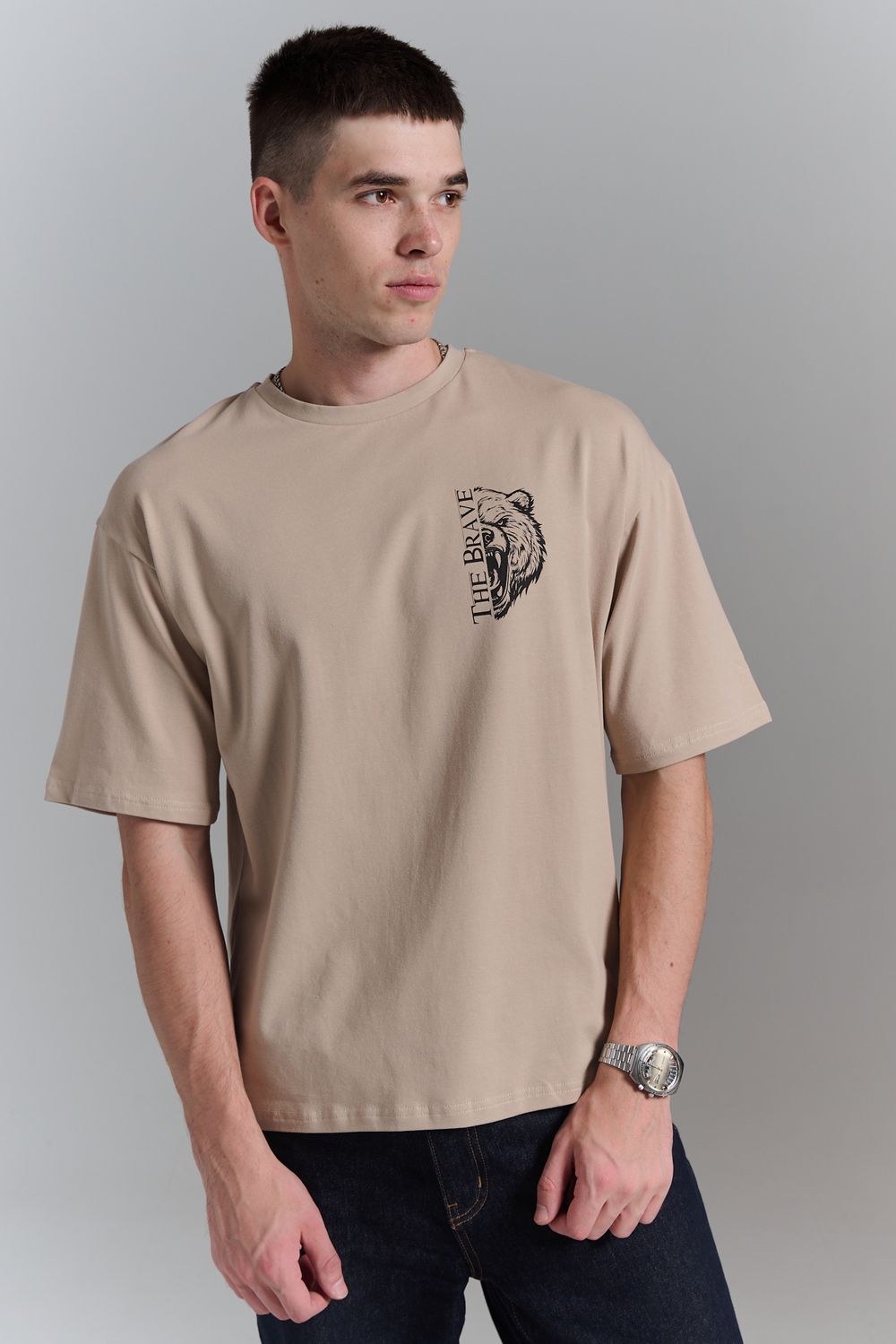 8568 футболка мужская - какао+храбрый
