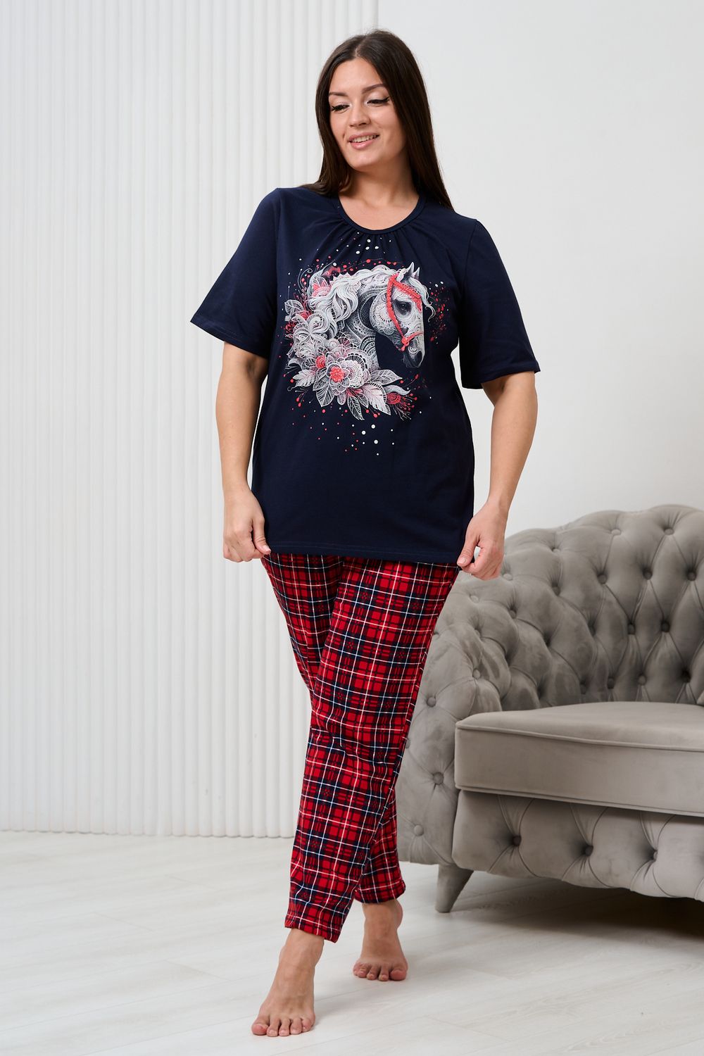 Костюм 9091 - красно-синяя клетка +ЛО