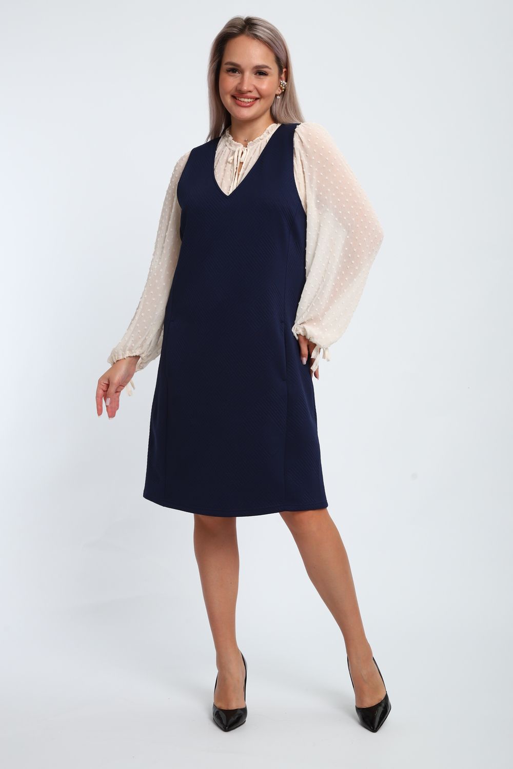 Сарафан 32739 - темно-синий