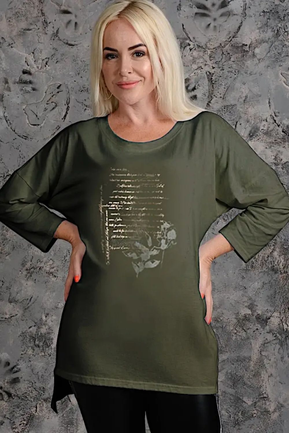 Туника 7164 - хаки+золото