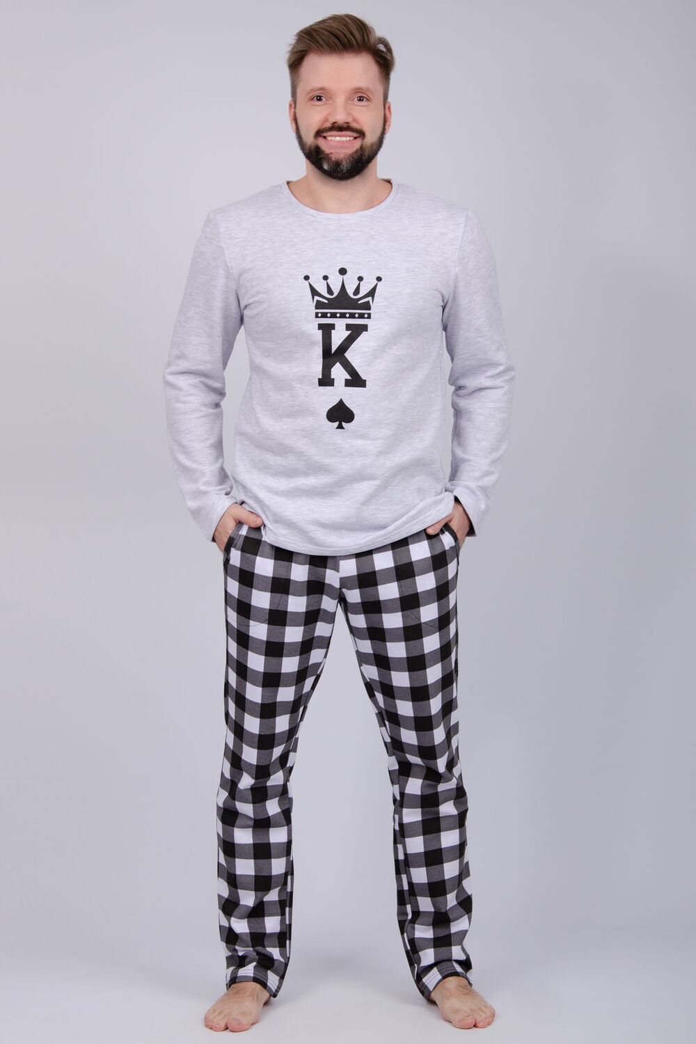 Пижама Карты 2 - светло-серый меланж