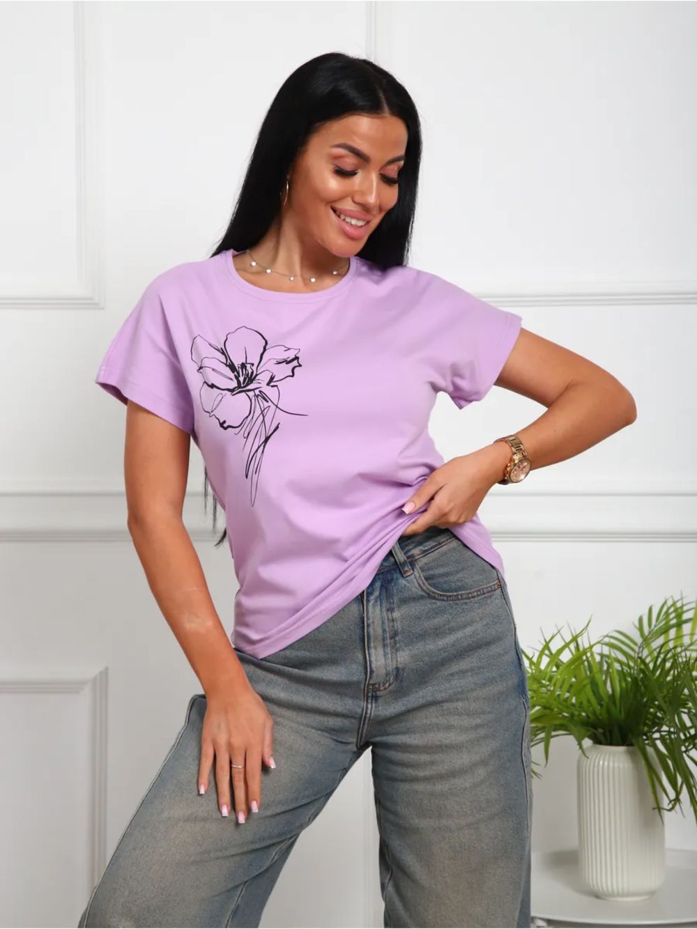 Футболка с рисунком Арт. 790 - розовый