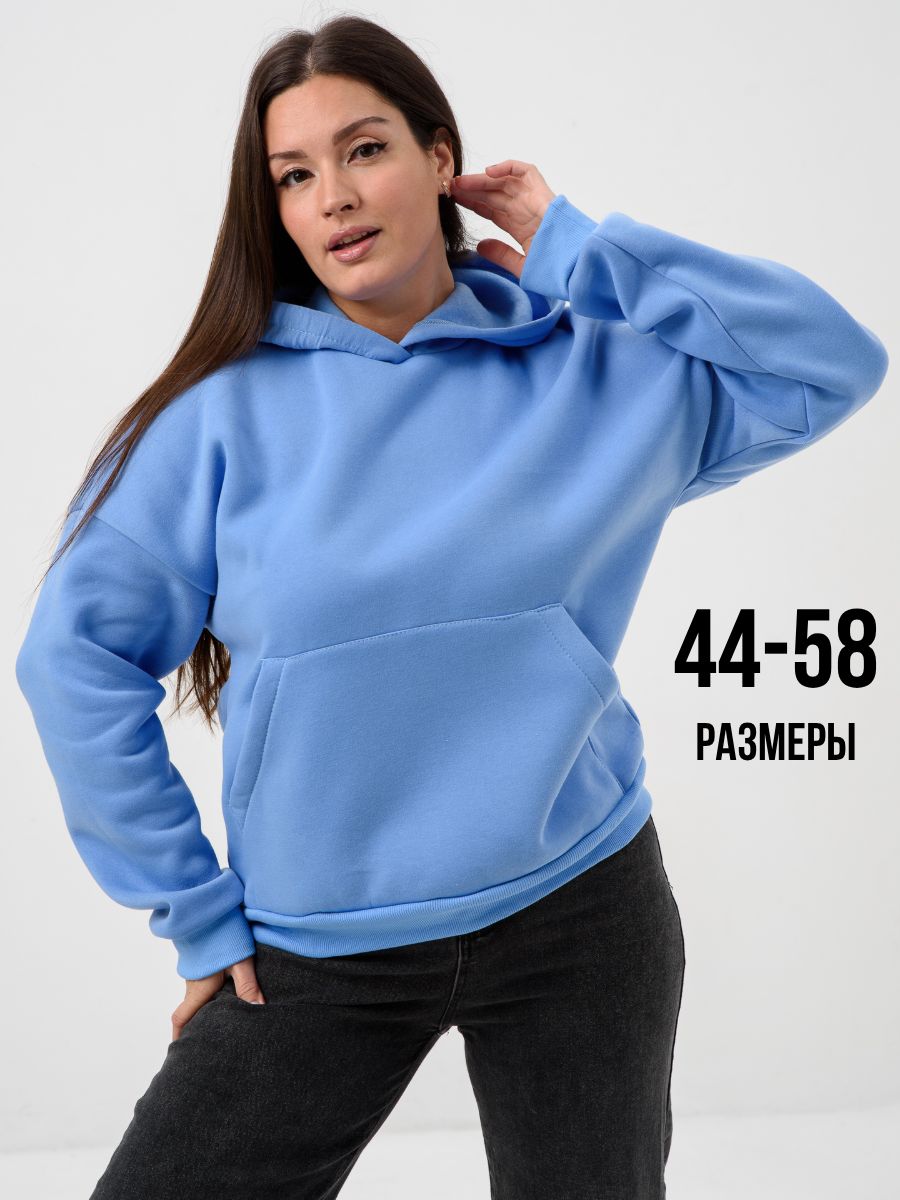Худи футер 52712 - голубой