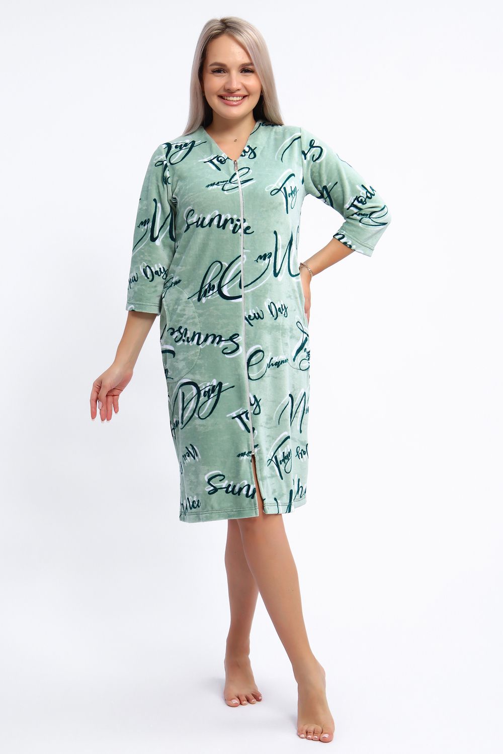 Халат 01  Бренд Rozhkova KV - оливковый