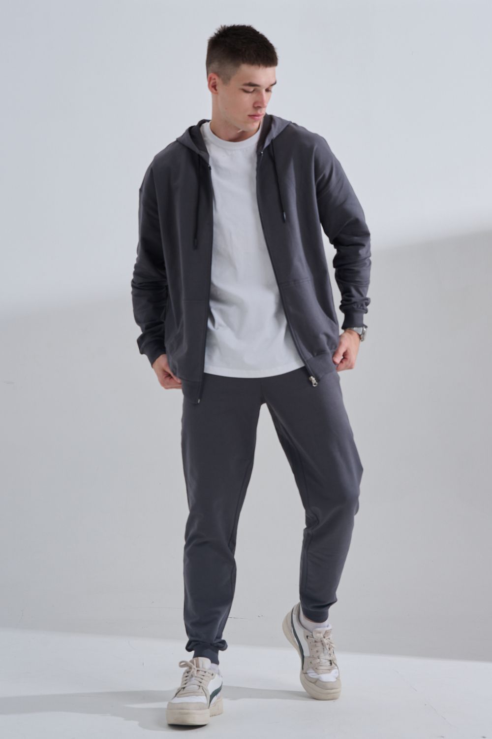 Костюм мужской на молнии 14477 - графит