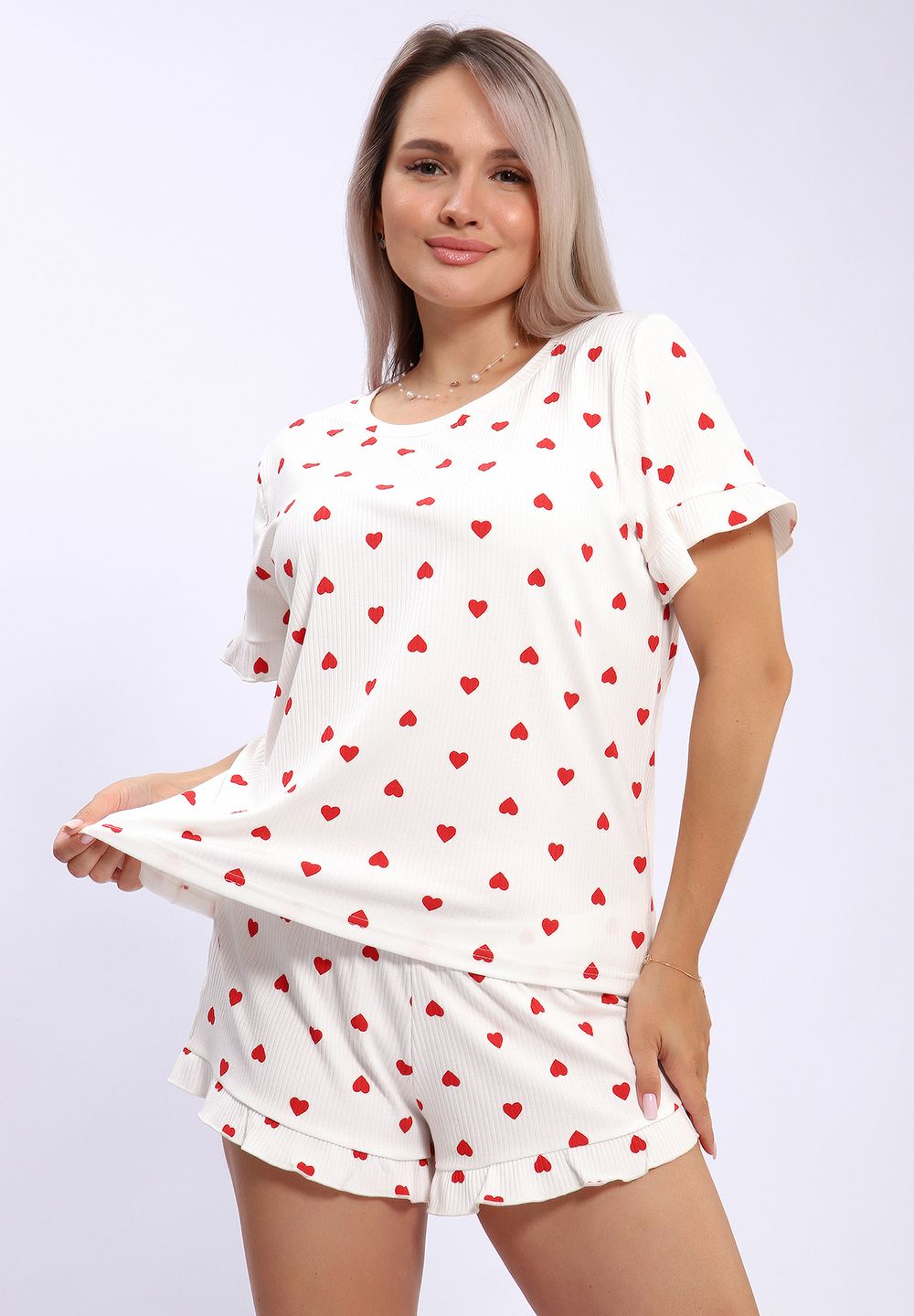 940 Пижама LOVE - сердца красные