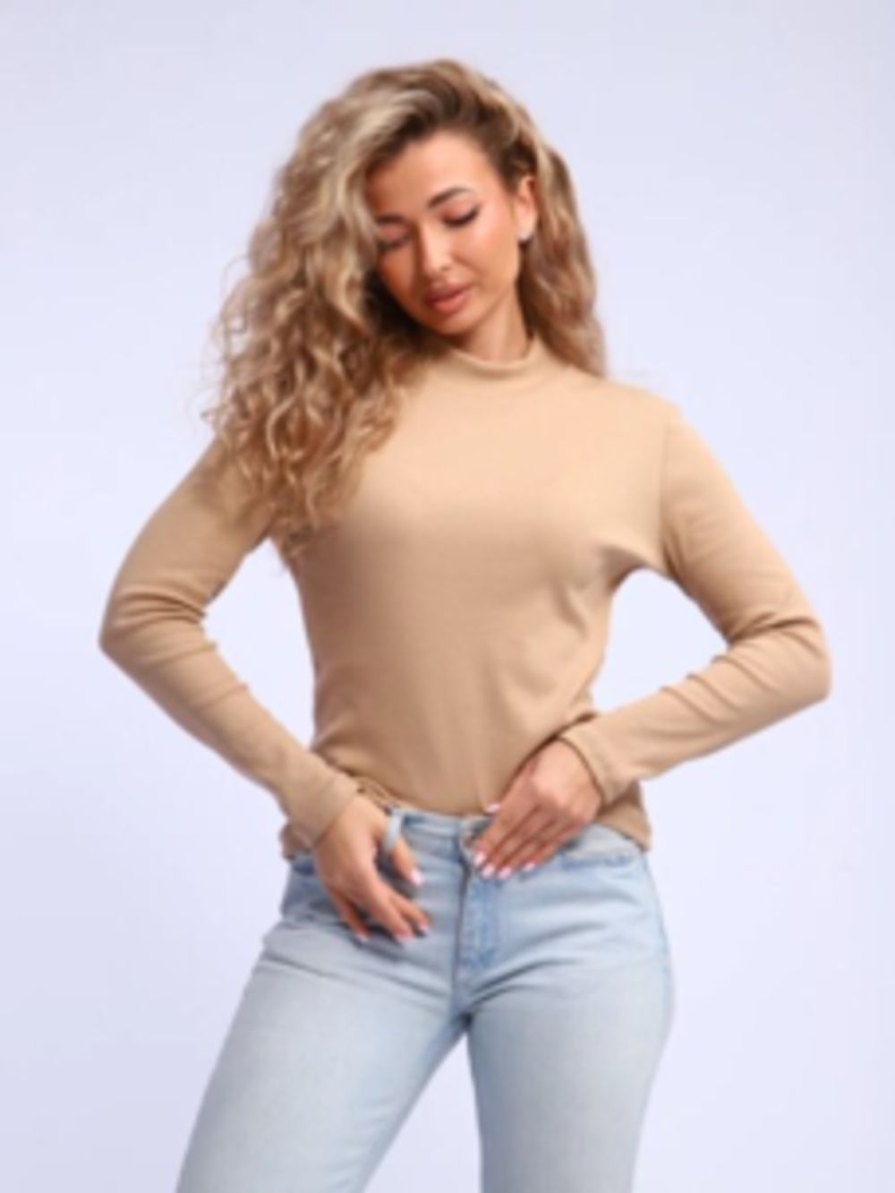 Женская водолазка арт. 1071 - бежевый