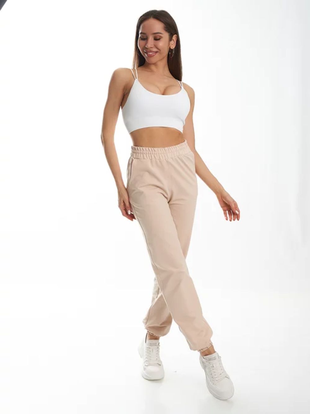 Брюки женские футер 3-х нитка арт. 1040 - бежевый