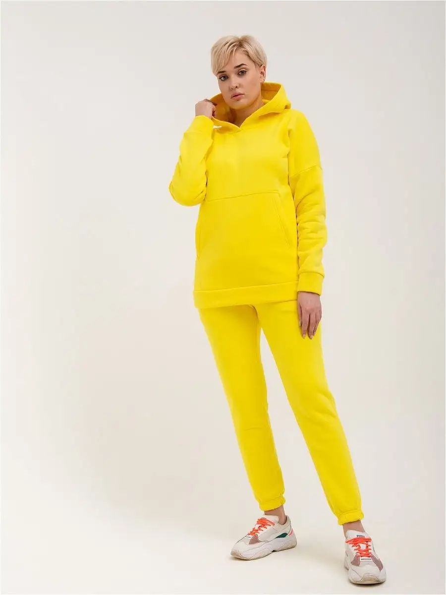 Брюки женские футер 3-х нитка арт. 1040 - желтый