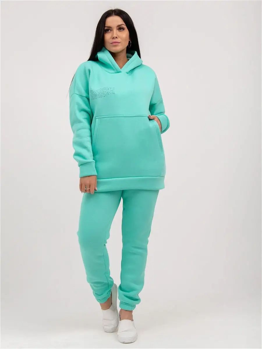 Брюки женские футер 3-х нитка арт. 1040 - ментол