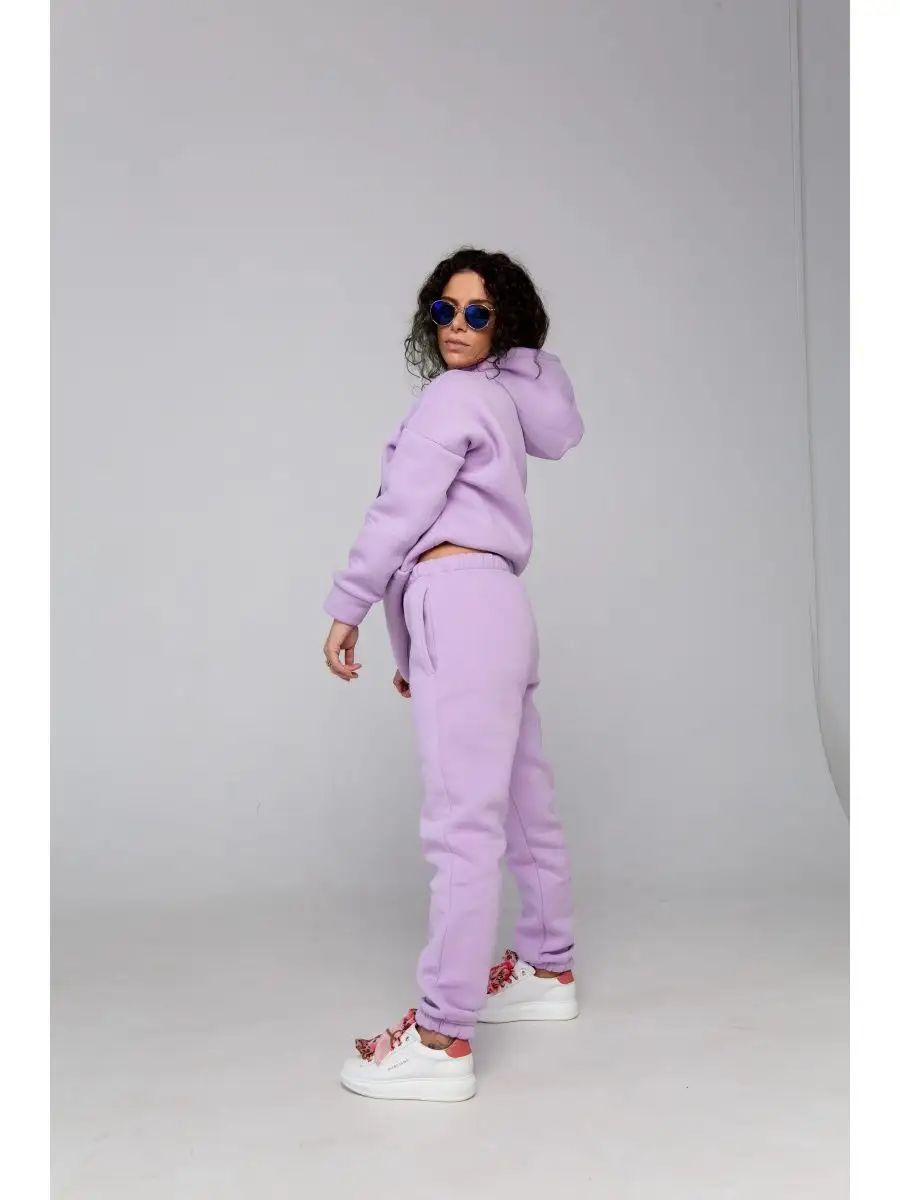 Брюки женские футер 3-х нитка арт. 1040 - сирень