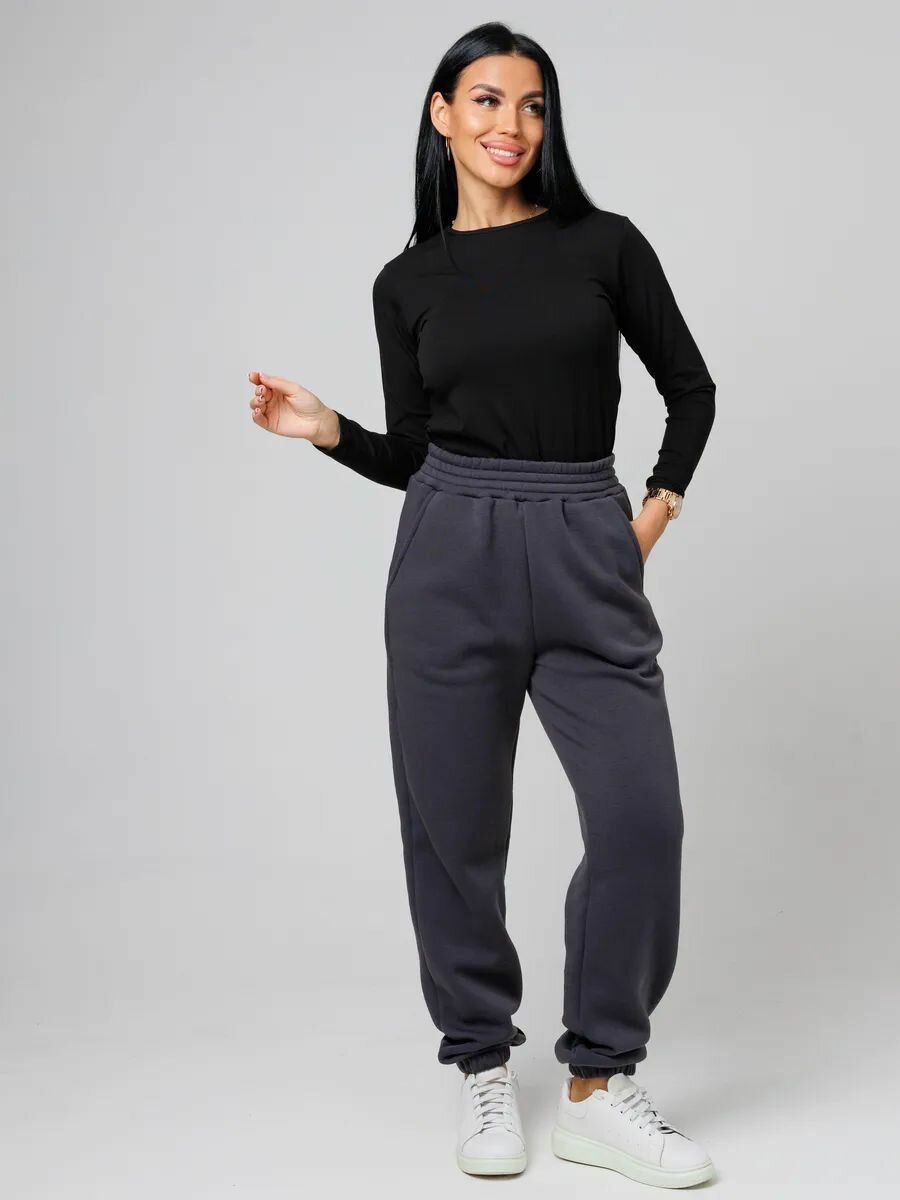 Брюки женские футер 3-х нитка арт. 1040 - графит