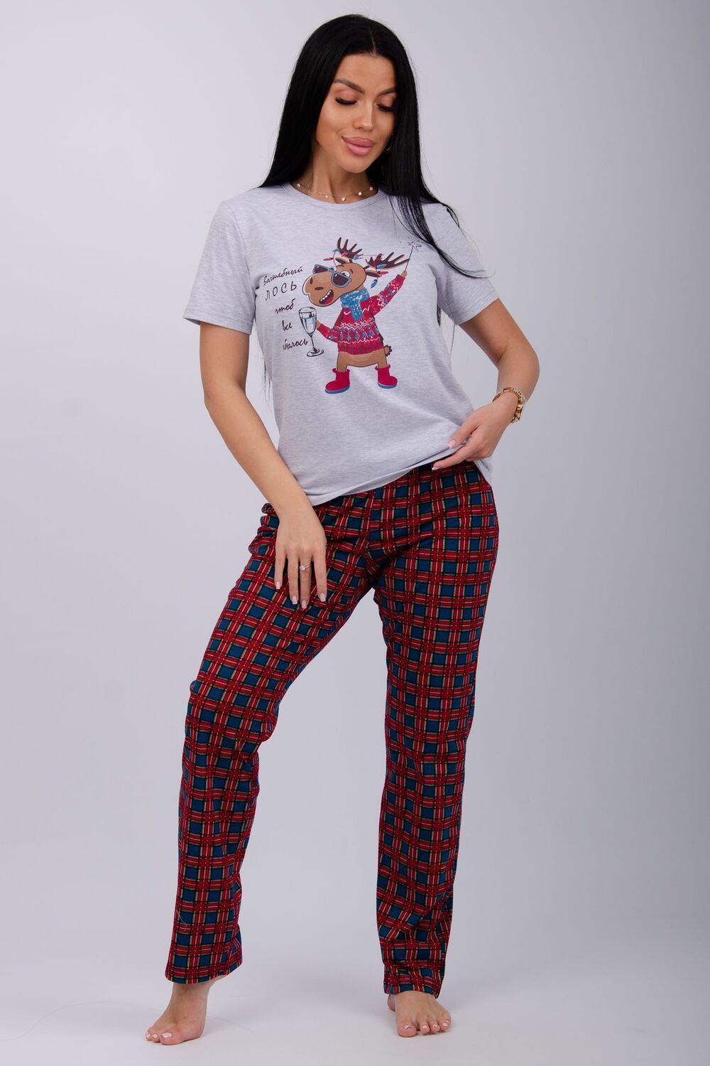 Пижама Приколось 2 - светло-серый меланж