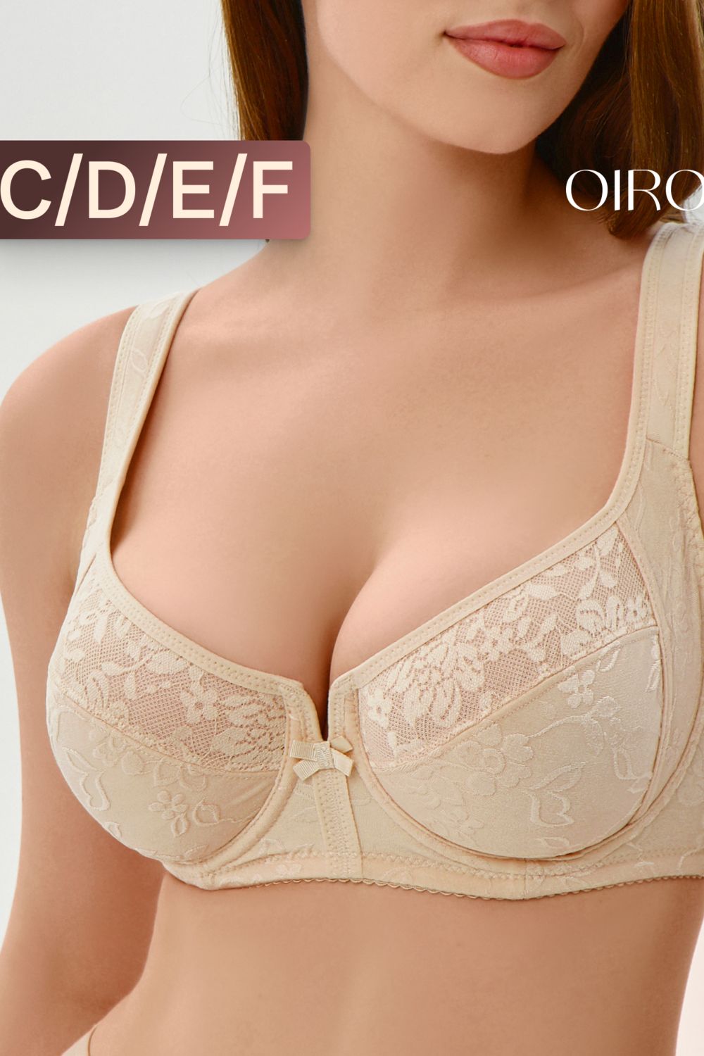 Бюстгальтер OIRO с цветочным принтом DAKOTA 2817 - бежевый