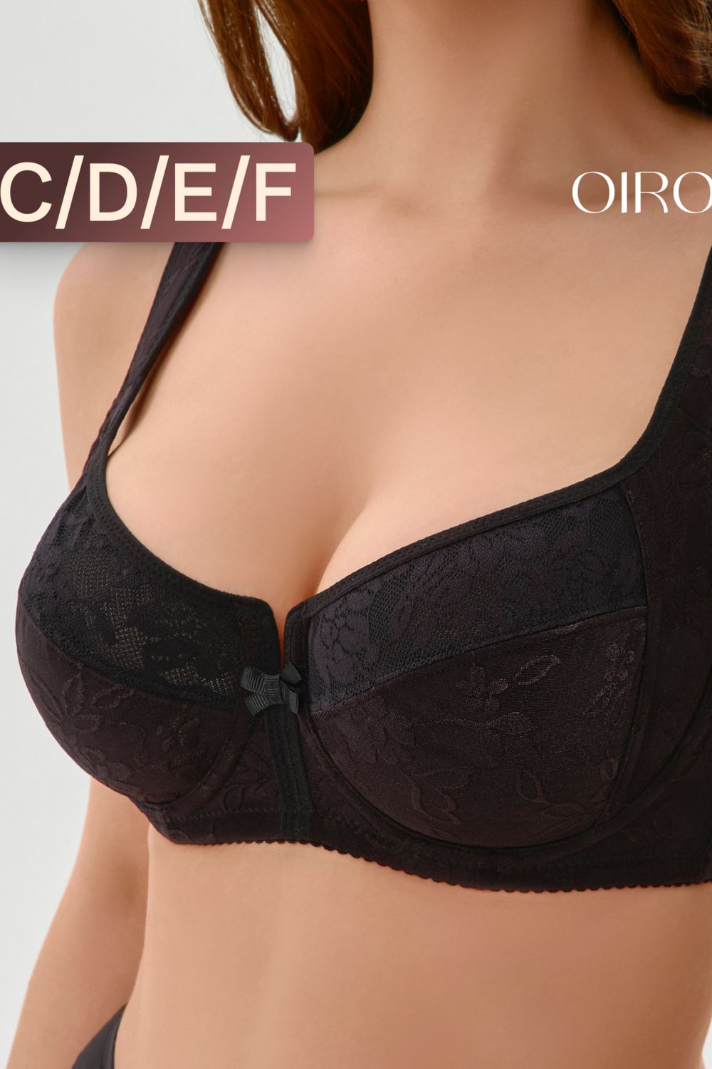 Бюстгальтер OIRO с цветочным принтом DAKOTA 2817 - черный