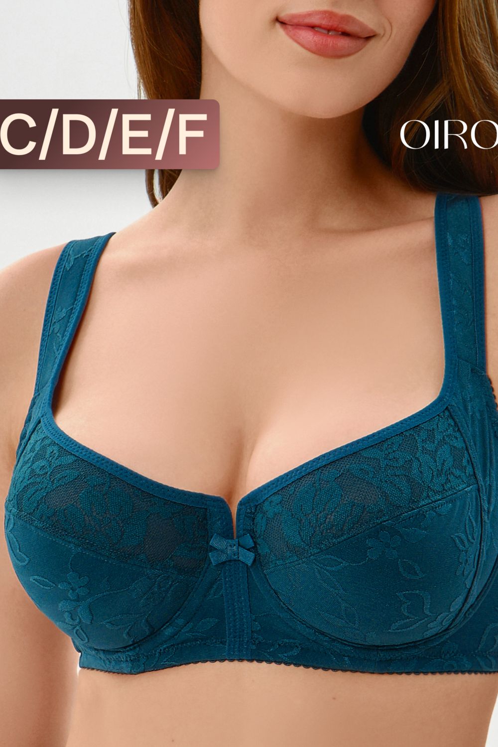 Бюстгальтер OIRO с цветочным принтом DAKOTA 2817 - изумрудный
