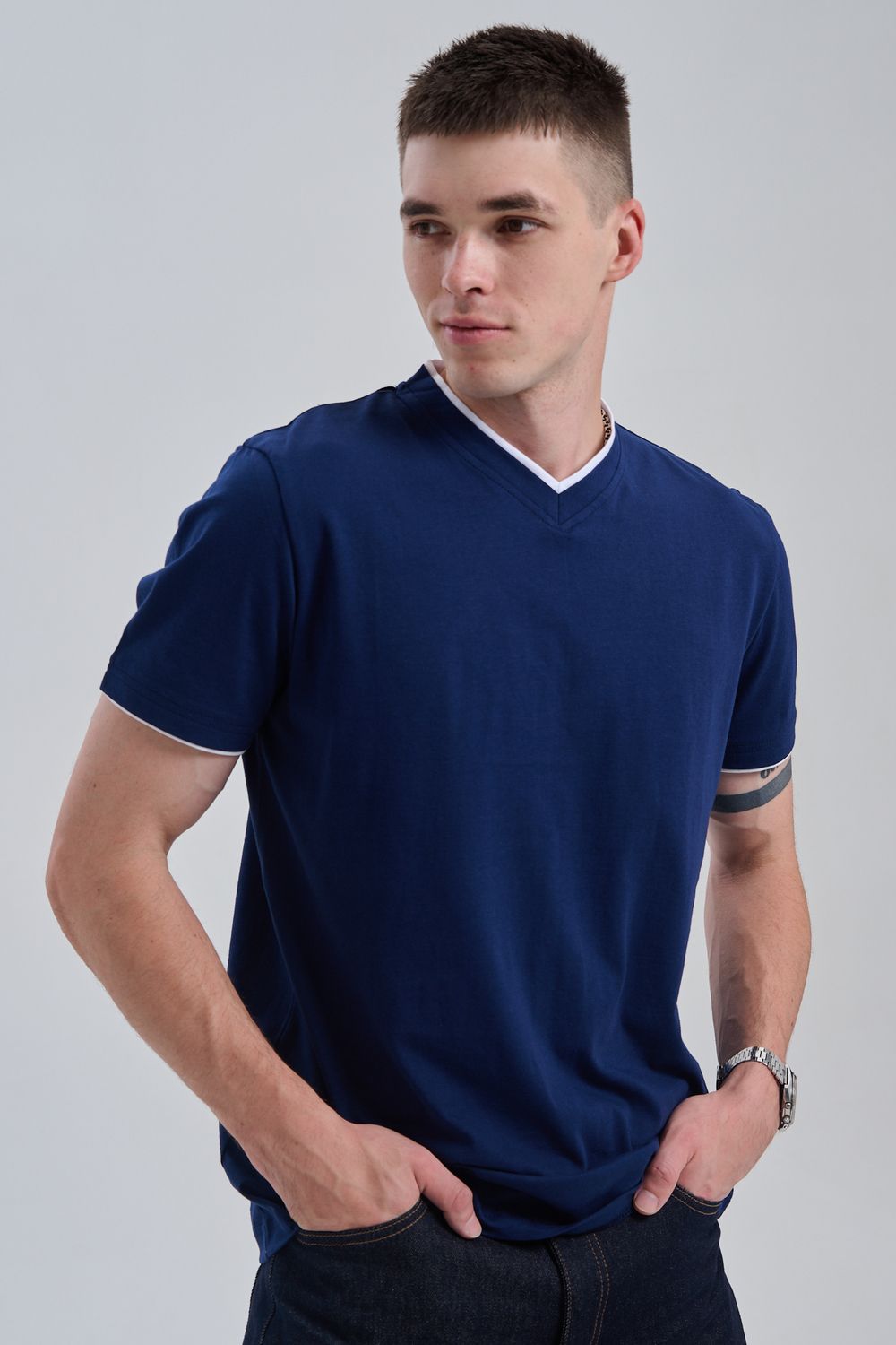 Футболка мужская 14490 - темно-синий