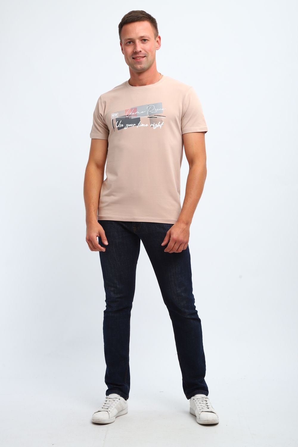 Футболка мужская 058 - бежевый