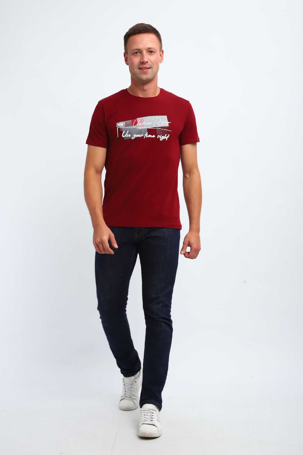 Футболка мужская 058 - бордовый