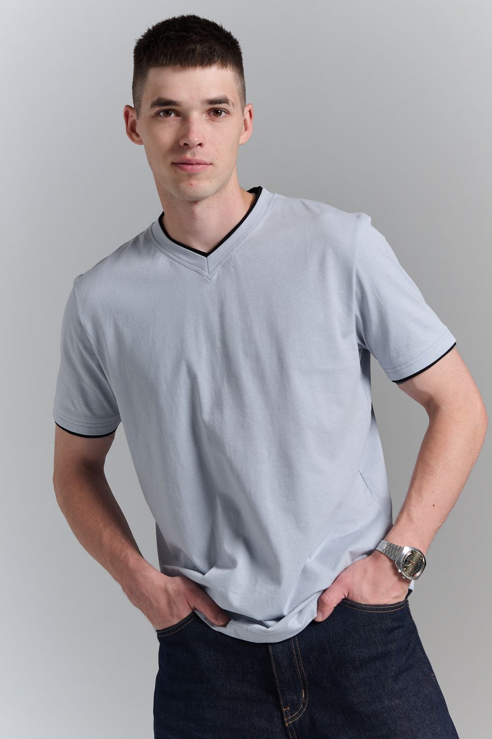 Футболка мужская 14490 - светло-серый